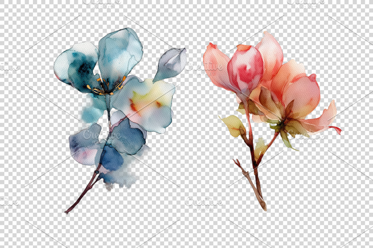 Watercolor Flowers, a Decorative Illustration by BazziBa♥ (Photo 4 of 9)
