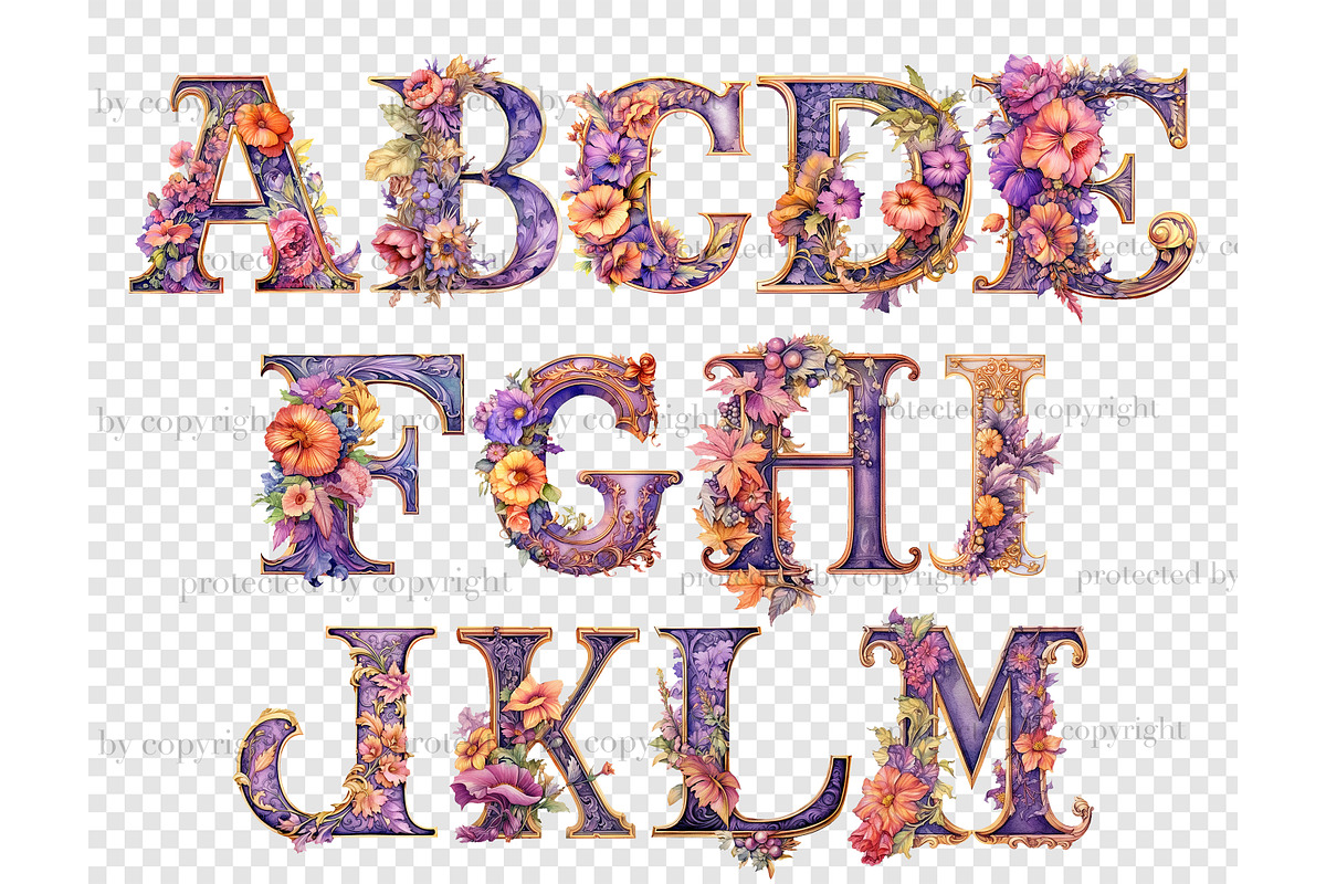 Autumn Alphabet Bundle | Halloween, a Decorative Illustration by GlamArtZhanna (Photo 4 of 5)