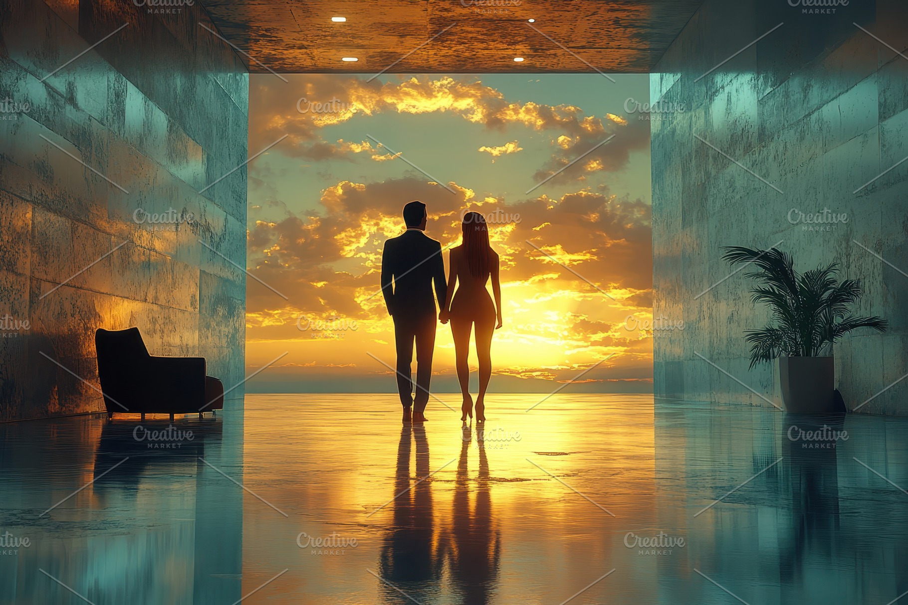 Couple holding hands while enjoying, a Photo by Tanuart