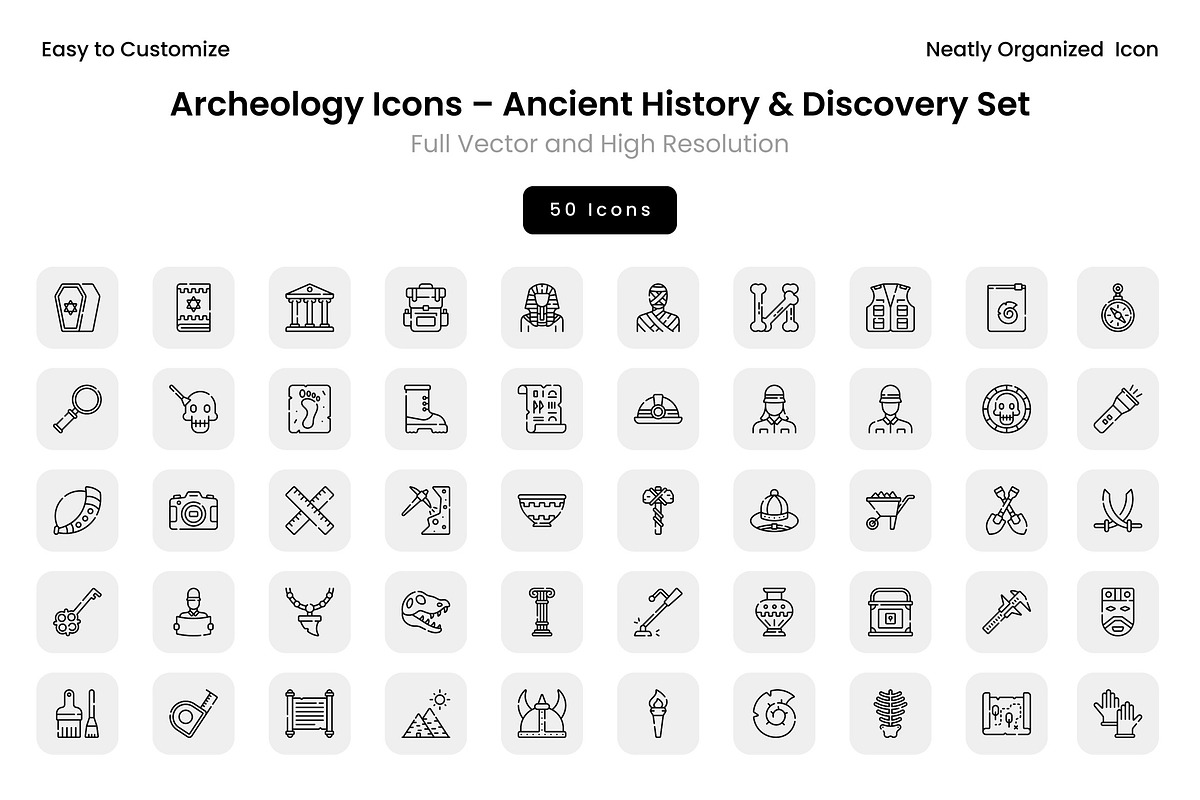 Archeology Icons – Ancient History &, a Solid Icon by Wencory (Photo 2 of 2)