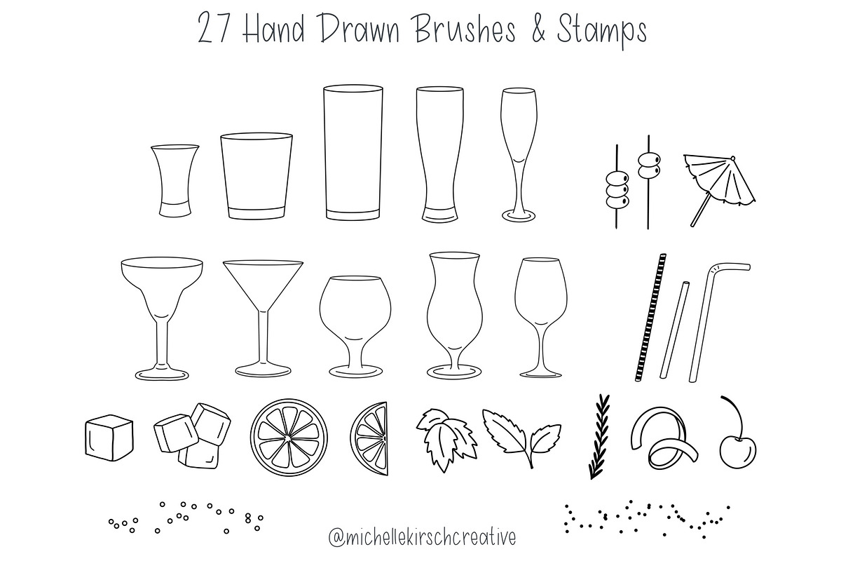 DRINKS BUNDLE Procreate Stamps, a Brush Add-On by Michelle Kirsch Creative (Photo 11 of 18)