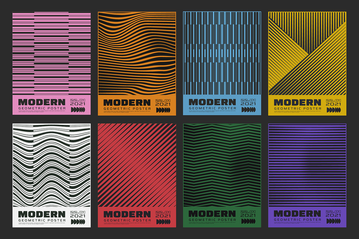 56 MODERN GEOMETRIC POSTERS, a Texture Graphic by craftlove (Photo 5 of 10)
