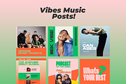 music vibe social media posts, a Templates & Theme by printo (Thumbnail 1 of 6)