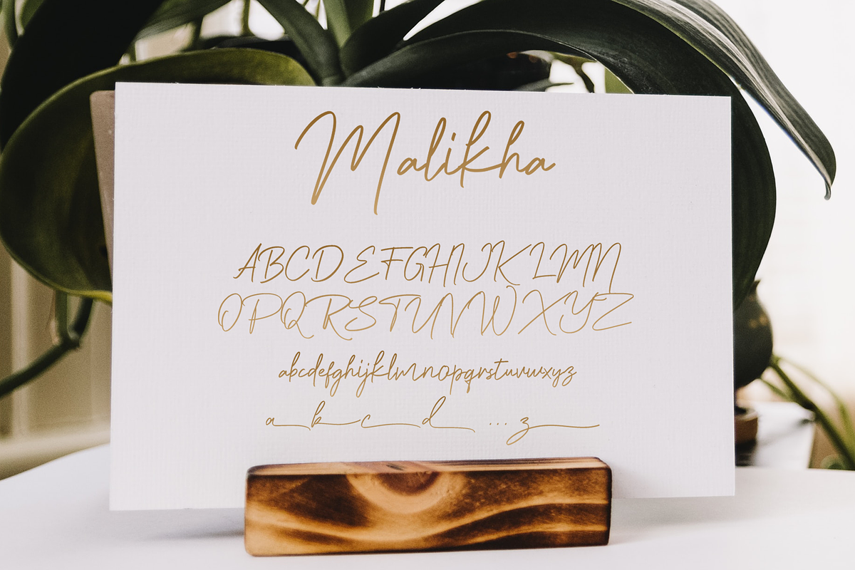 Malikha - Handwritten Script Font, a Script Font by overlaytemplates
