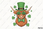 Highland Cow St Patrick’s Day PNG, an Illustration by CraftArtStudio (Thumbnail 1 of 4)