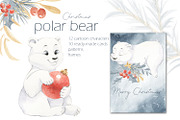 Christmas polar bear, an Animal Illustration by Love Watercolor Store (Thumbnail 1 of 9)