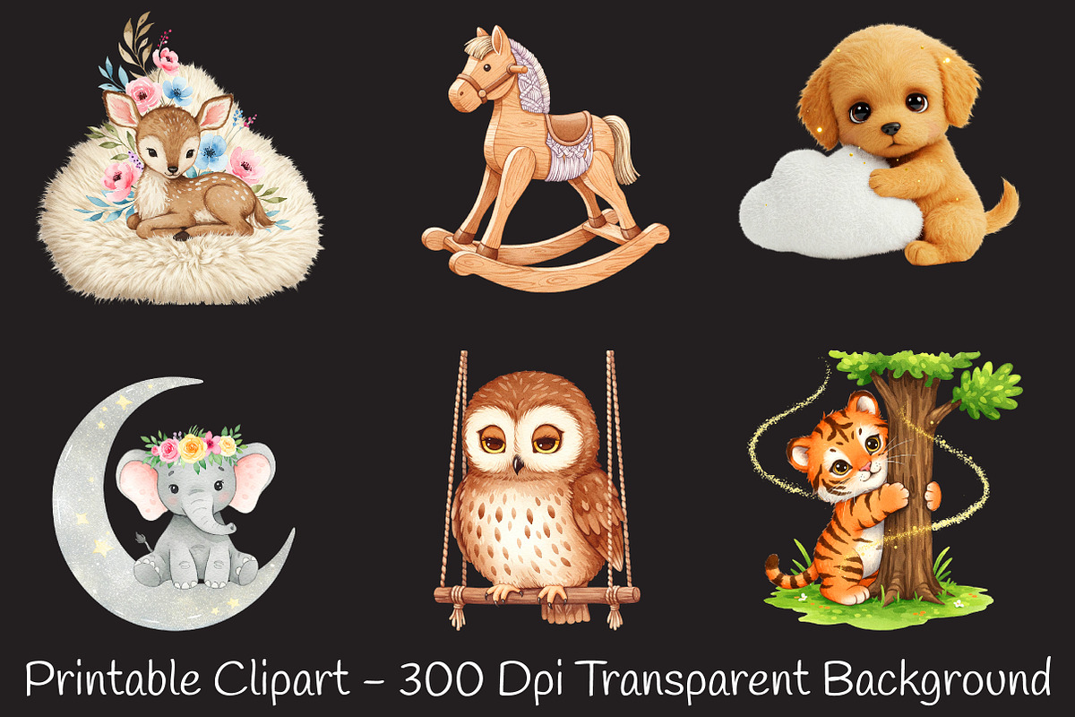 Boho Nursery Baby Clipart Bundle, a Seasonal Illustration by RobertsArt (Photo 6 of 7)
