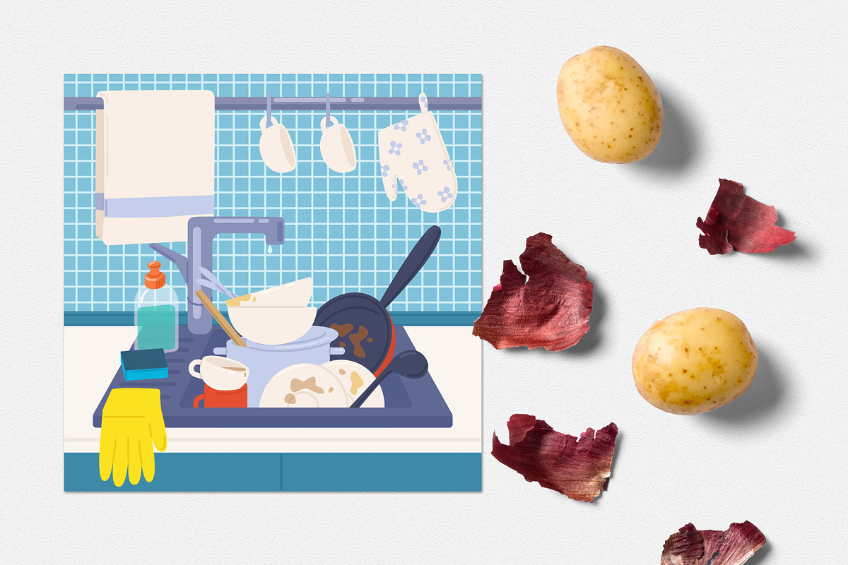 Dirty kitchenware, an Object Illustration by Good Studio (Photo 4 of 4)