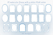 Watercolor Blue Frames Borders, an Object Graphic by Solo Art Original (Thumbnail 5 of 15)