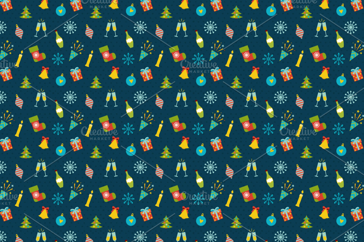 Christmas and new year set, a Pattern Graphic by martynmarin (Photo 1 of 4)