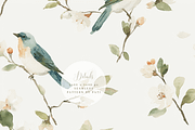 Watercolor Blue Jays and Cherry Blos, a Pattern Graphic by Pati Charm Studio (Thumbnail 6 of 8)