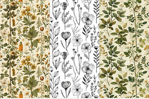 18 Botanical Illustrations Pattern