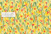 Daffodils seamless pattern, a Pattern Graphic by SirenaArt (Thumbnail 4 of 11)