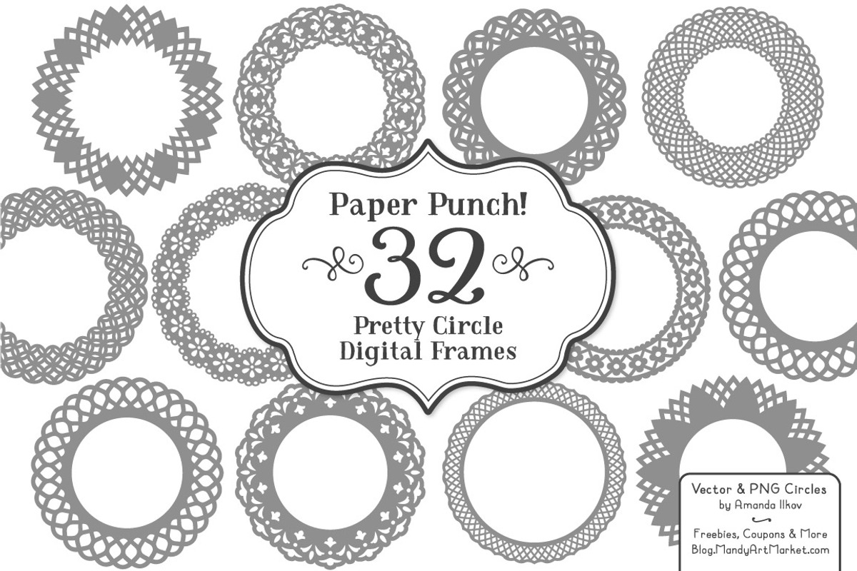 Grey Round Lace Frames, an Illustration by Amanda Ilkov (Photo 1 of 5)