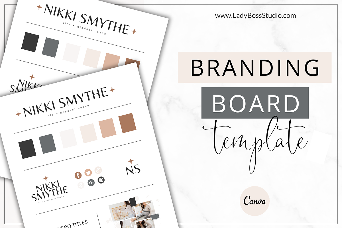 Brand Board Template | Nikki Smythe, a Branding & Logo Template by Lady Boss Studio (Photo 1 of 3)