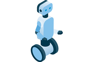 Wheeled robot hi-tech character, a Technology Illustration by SiberianArt