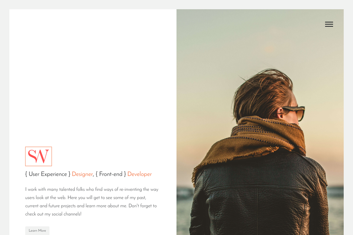 Sawyer - Personal Resume & Portfolio, a Bootstrap Template by FWPolice (Photo 2 of 6)