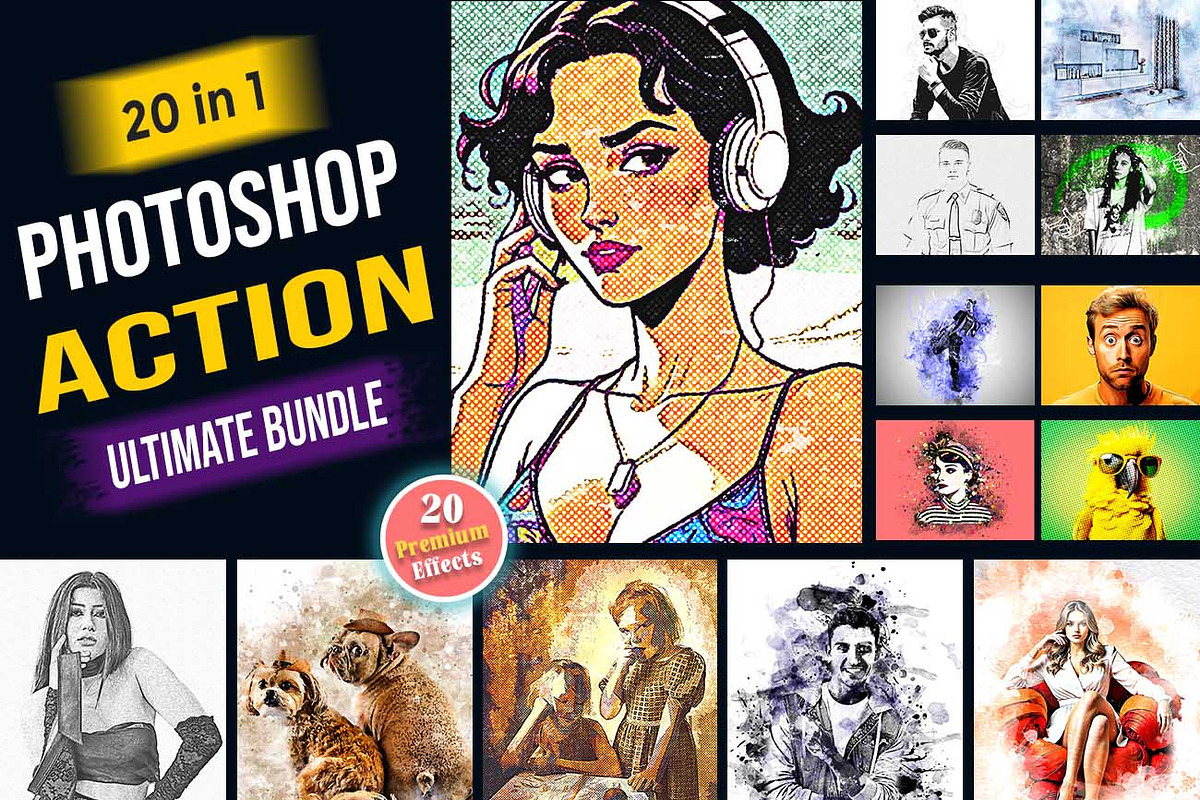 20-in-1 Ultimate Photoshop Actions, an Action Add-On by Studio Retouch (Photo 1 of 61)