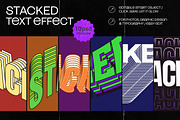 Stacked Text Effect - 10 in 1, a Layer Style Add-On by dokudokunomi (Thumbnail 1 of 4)