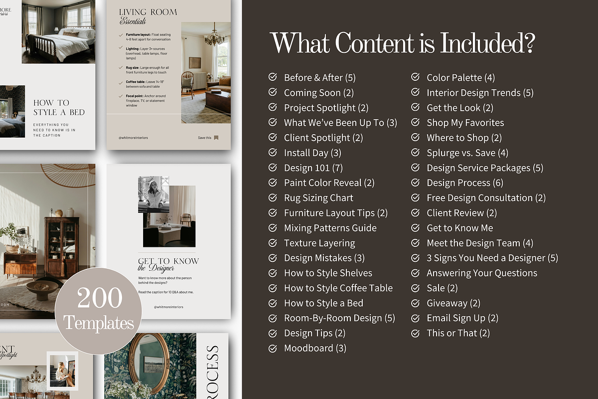 Interior Design Instagram Templates, a Social Media Template by Warmsoulgallery (Photo 3 of 11)