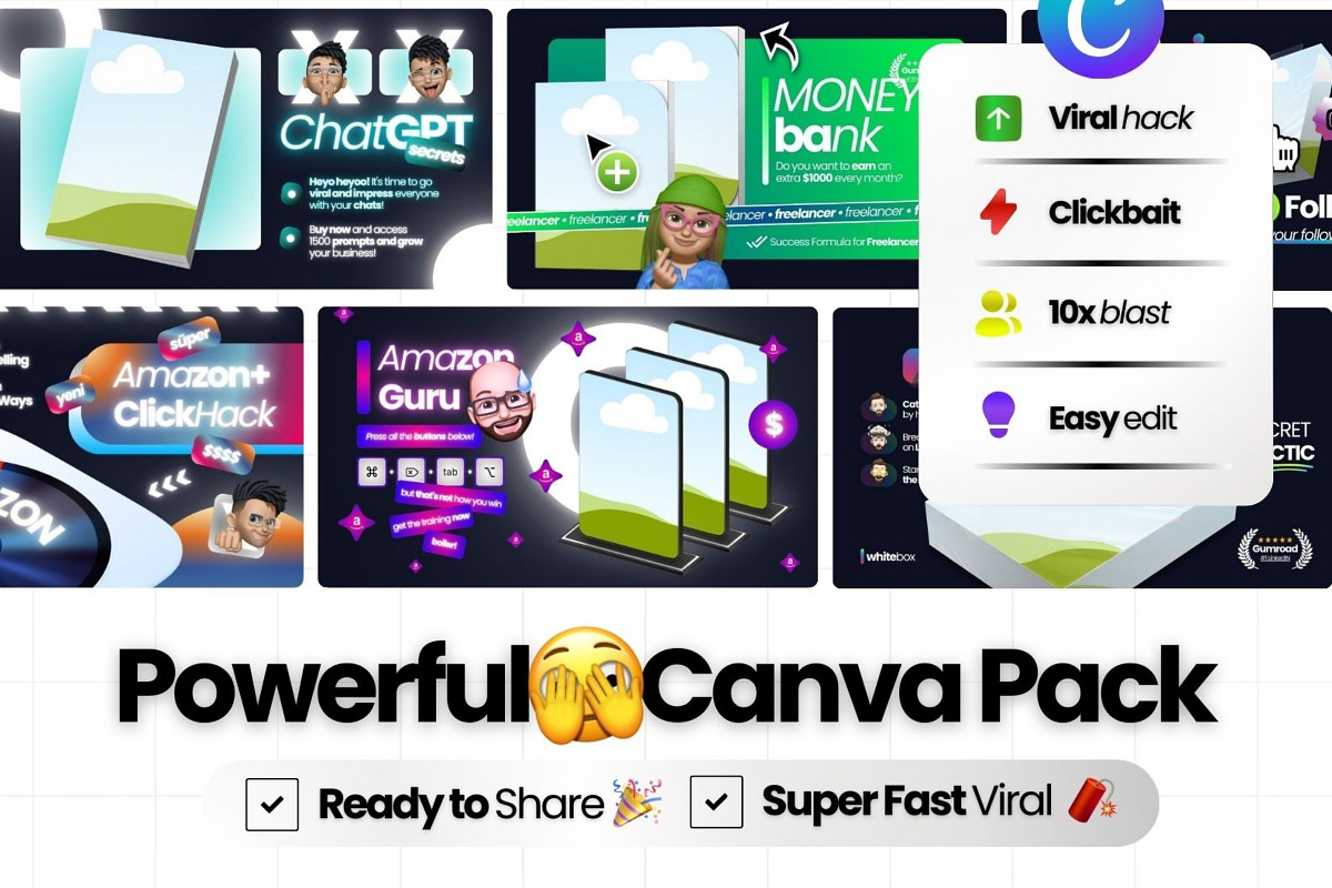 3D Digital Product Mock Up Canva, a Social Media Template by Virall (Photo 3 of 10)