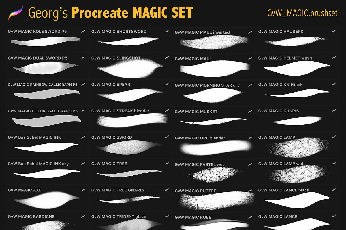 ✨MAGIC Procreate Set: 55+ Brushes, a Brush Add-On by Georg's Procreate Brushes (Photo 6 of 10)