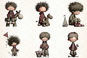 Whimsical Boy Clipart Bundle, an Illustration by DreamCafeArt (Thumbnail 4 of 7)