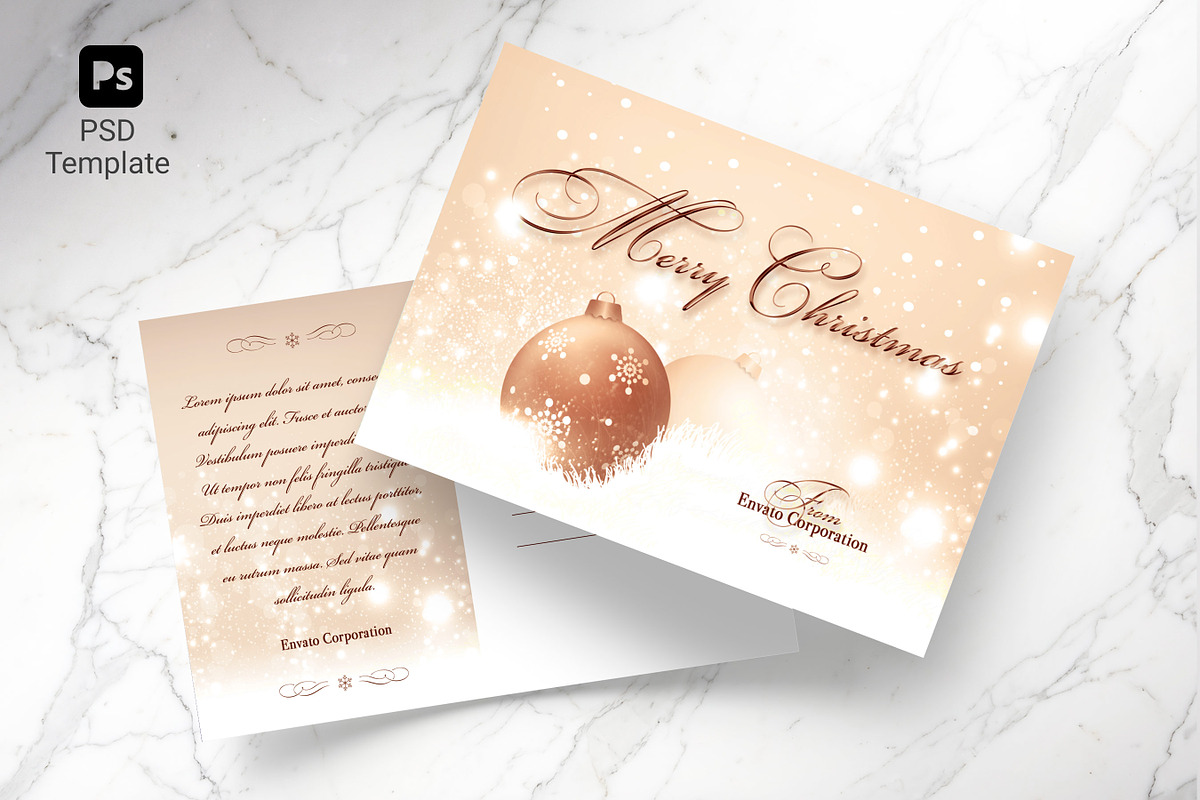 Merry Christmas Postcard Photoshop, a Flyer Template by Godserv Designs (Photo 1 of 12)