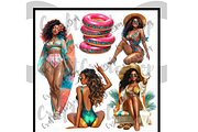 Black Woman Summer clipart, an Illustration by CraftCrateShop (Thumbnail 2 of 7)