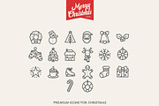 Christmas Icons in 3 different style, an Outline Icon by VectorBakery (Thumbnail 3 of 6)
