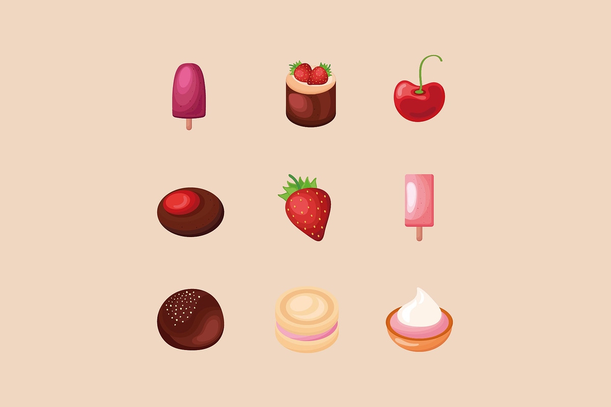 Sweet Dessert Illustration Set, a Food Illustration by studiogstock (Photo 2 of 3)