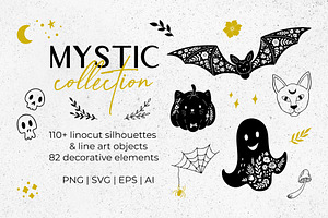 Mystic Linocut, Halloween Collection