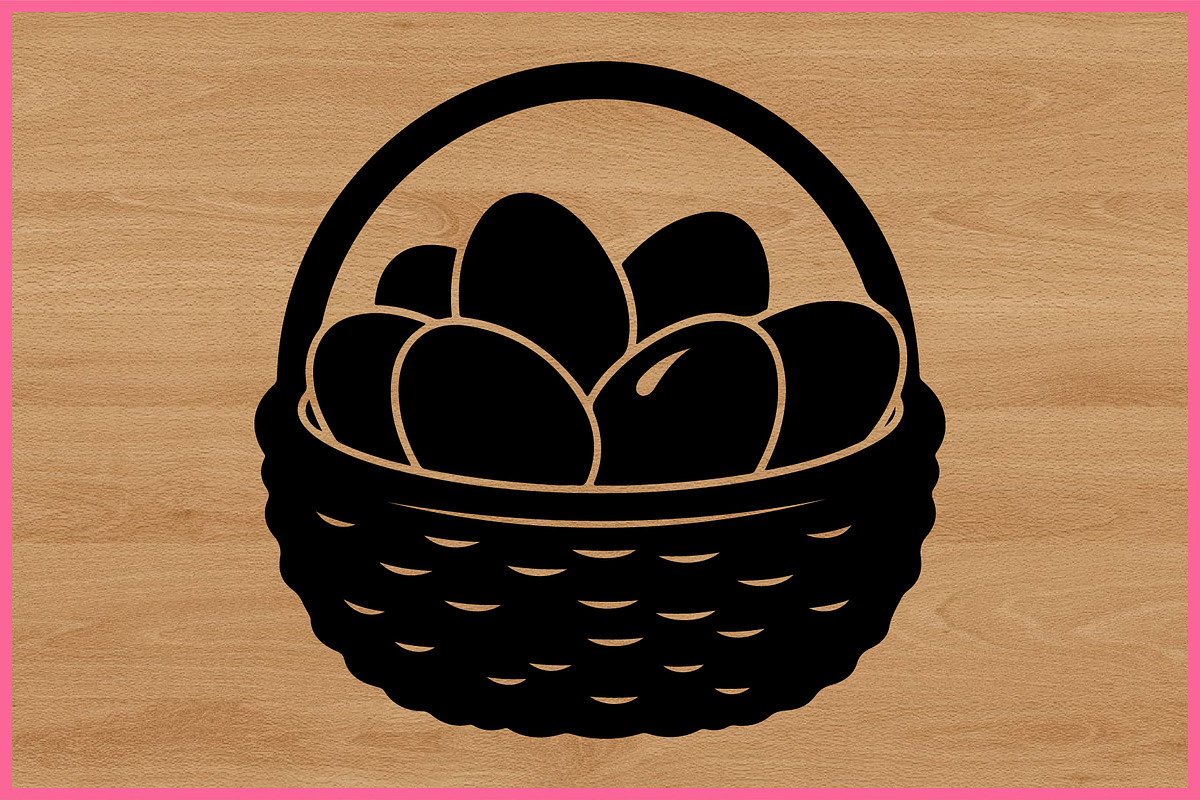 15 Egg Basket Silhouette Clipart Set, an Illustration by Gaye Art (Photo 3 of 4)