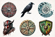 Watercolor Viking Times Clipart PNG, an Illustration by SinaCreation (Thumbnail 3 of 5)