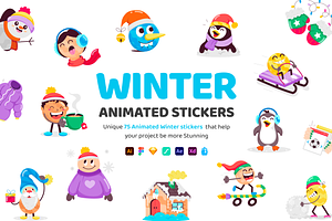 Animated Winter Stickers, an Emoji Icon by Vectors Market