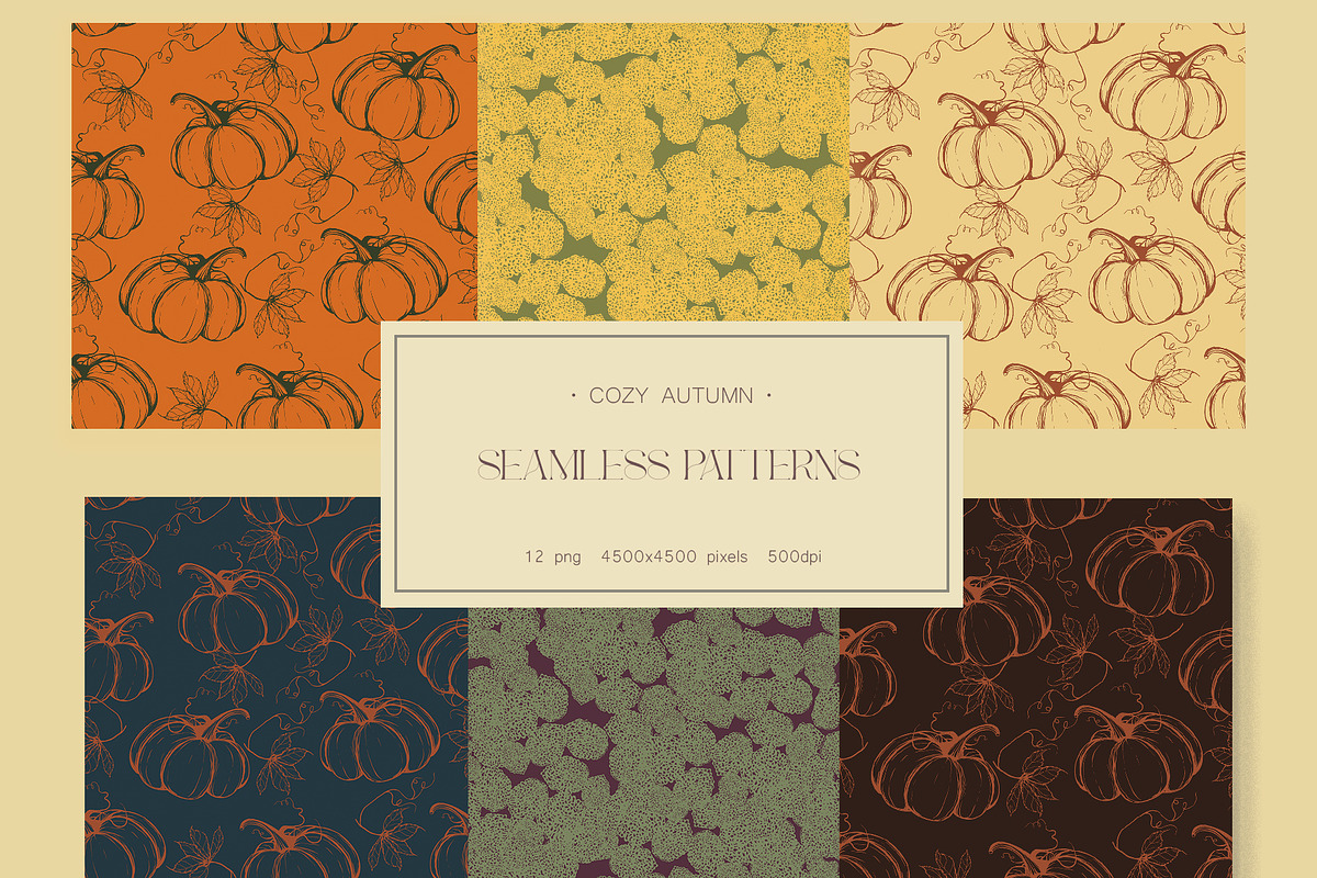 Cozy Autumn Pumpkin Patterns, a Pattern Graphic by NatalieArtsDenysenko (Photo 1 of 9)