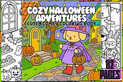 Cozy Halloween Adventures Coloring, a Seasonal Illustration by Design Station (Thumbnail 1 of 4)