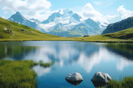 Majestic Mountain Landscape With a T, a Photo by Tanuart