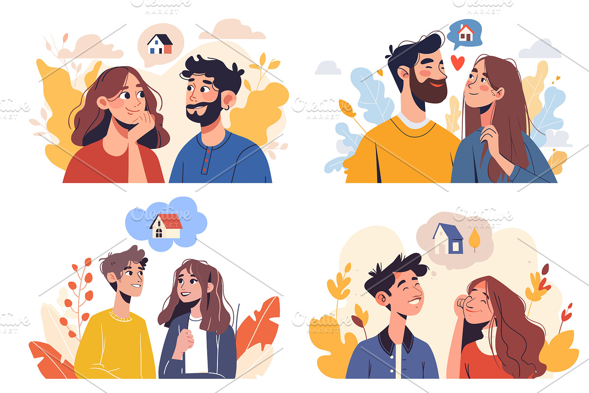 House dream. Flat young man and, a Person Illustration by Stock-Smart-Start