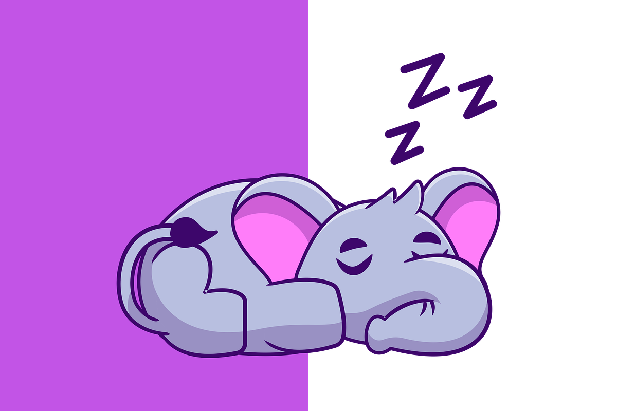 Cute Elephant Sleeping Cartoon, an Animal Illustration by Artstorystudio (Photo 2 of 3)