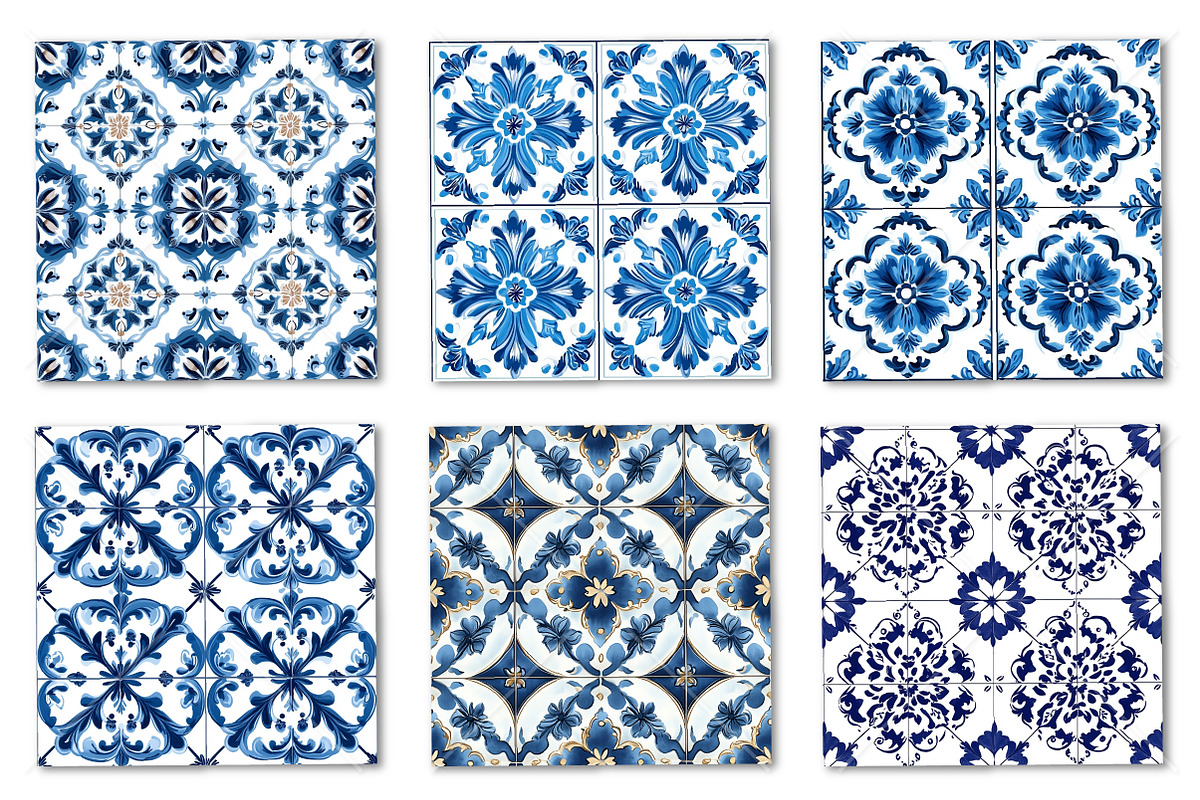 Morocco Blue and White Patterns, a Pattern Graphic by Canvas Craft (Photo 3 of 9)