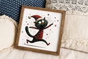 Quirky Christmas Cats Clipart, an Illustration by Libby Wishes (Thumbnail 3 of 7)