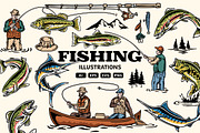 Fishing Illustrations, an Illustration by cd-design.co (Thumbnail 1 of 8)