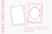 Pink Frames Watercolor Hand Drawn, an Object Graphic by Solo Art Original (Thumbnail 7 of 9)
