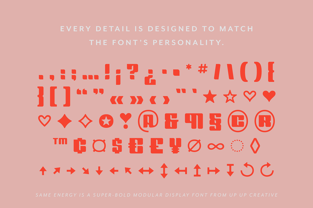 Same Energy, A Modular Sans Serif, a Sans Serif Font by Up Up Creative (Photo 7 of 15)
