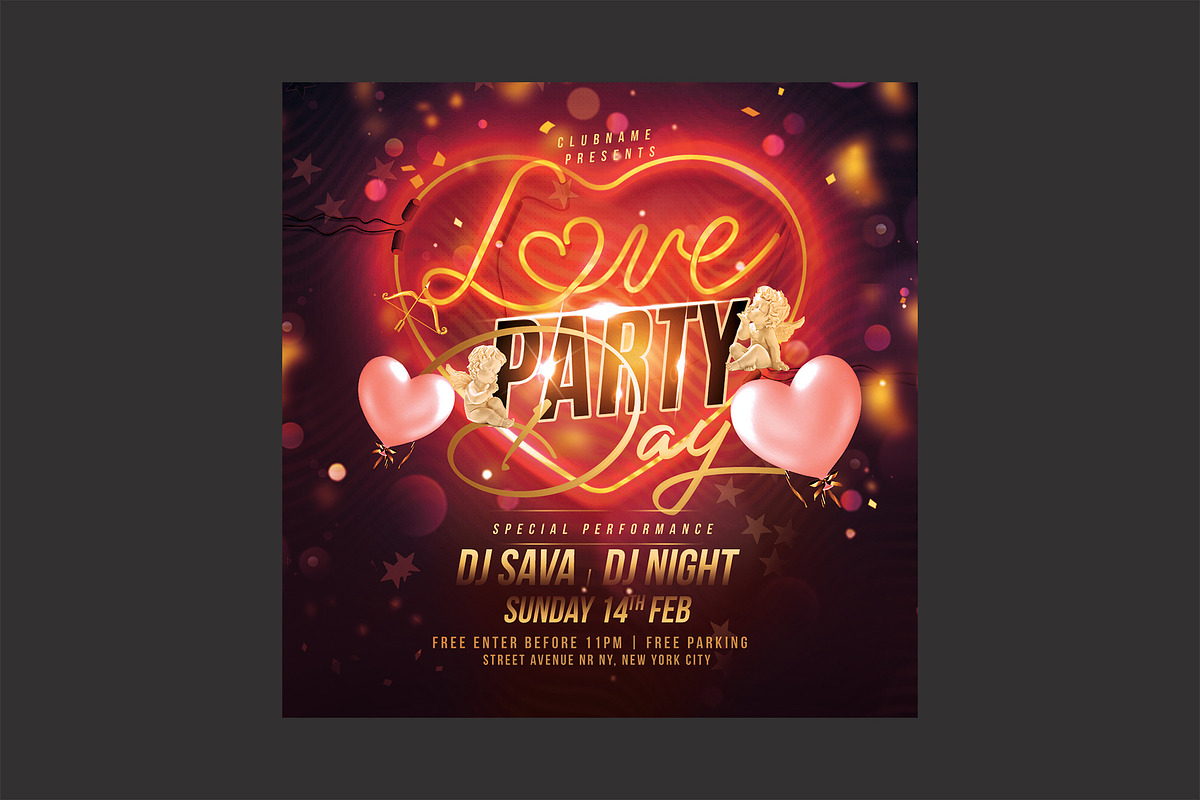 Valentines Day Flyer, a Flyer Template by DSGraphicDesign (Photo 1 of 2)