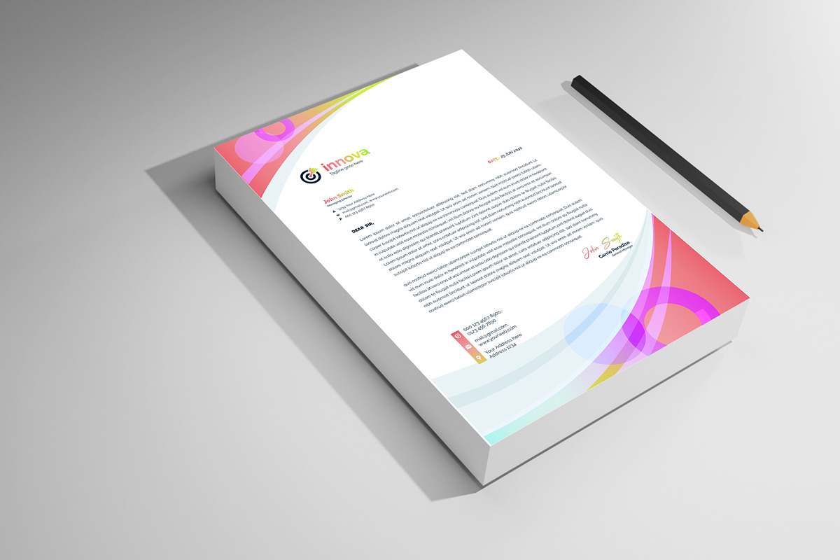 Colourful business letterhead, a Stationery Template by mdmijanur0187 (Photo 3 of 8)