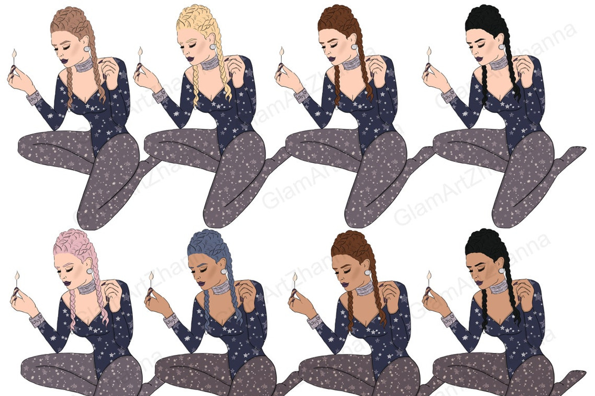 Magic Girls Clipart, a Person Illustration by GlamArtZhanna (Photo 4 of 4)