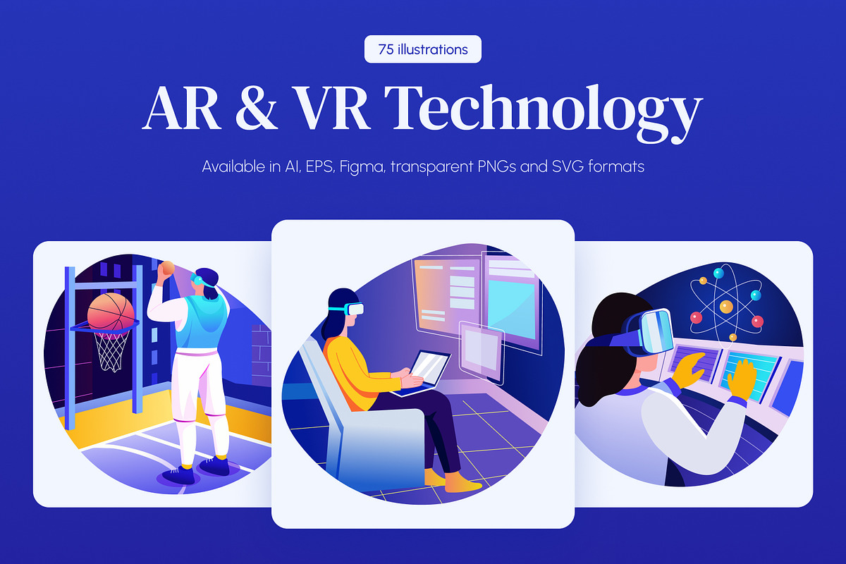 AR and VR Technology Art Set, a Technology Illustration by Brickclay (Photo 1 of 9)