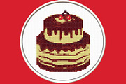 Wedding Cake PDF Cross Stitch Patter, a Print Template by Kseniya-Omega (Thumbnail 1 of 2)